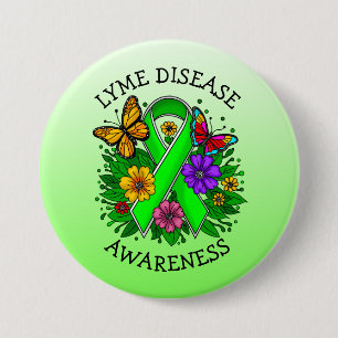 Lyme Disease Awareness Ribbon Button
