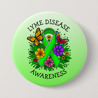 Lyme Disease Awareness Ribbon Button