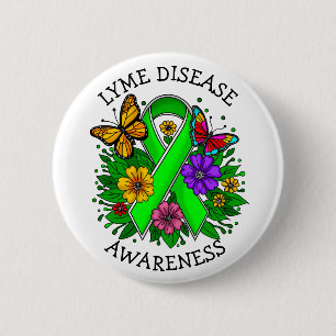 Lyme Disease Awareness Ribbon Button