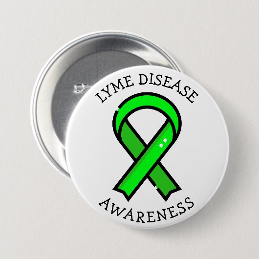 Lyme Disease Awareness Ribbon Button (Vorne & Hinten)