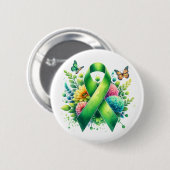 Lyme Disease Awareness Ribbon Button (Vorne & Hinten)