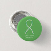 Lyme Disease Awareness Ribbon Custom Art Button (Vorne & Hinten)