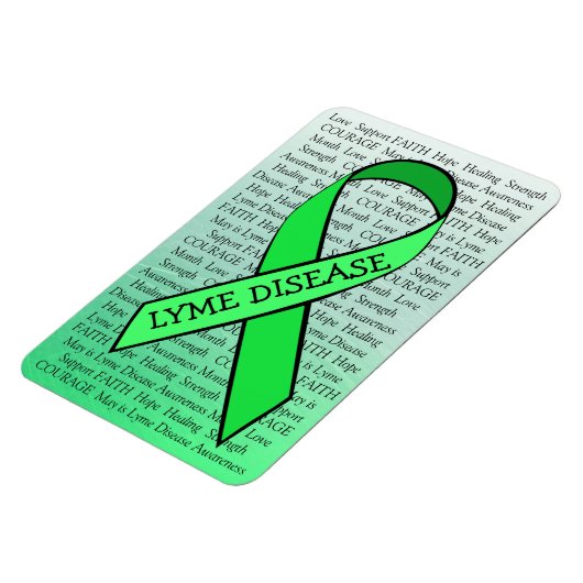 Lyme Disease Awareness Ribbon Green Magnet (Linke Seite)
