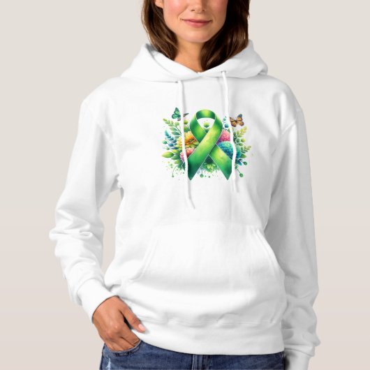 Lyme Disease Awareness Ribbon Hoodie (Vorderseite)