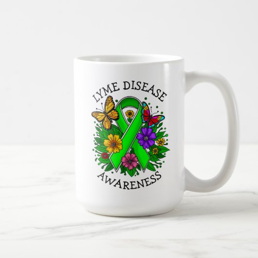 Lyme Disease Awareness Ribbon Kaffeetasse (Rechts)