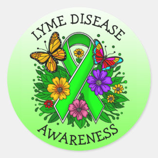 Lyme Disease Awareness Ribbon Runder Aufkleber