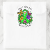 Lyme Disease Awareness Ribbon Runder Aufkleber (Tasche)