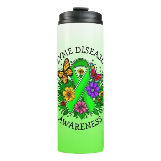 Lyme Disease Awareness Ribbon Thermosbecher (Vorderseite)