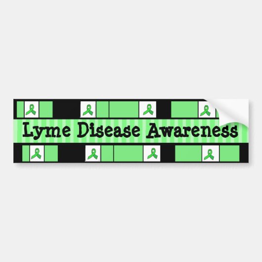 Lyme Disease Awareness Ribbons Autoaufkleber (Vorne)