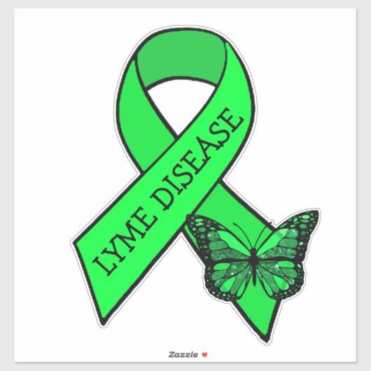 Lyme Disease Awareness Ribbons Butterfly Sticker (Blatt)