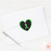 Lyme Disease Black and Lime Green Heart Aufkleber (Umschlag)