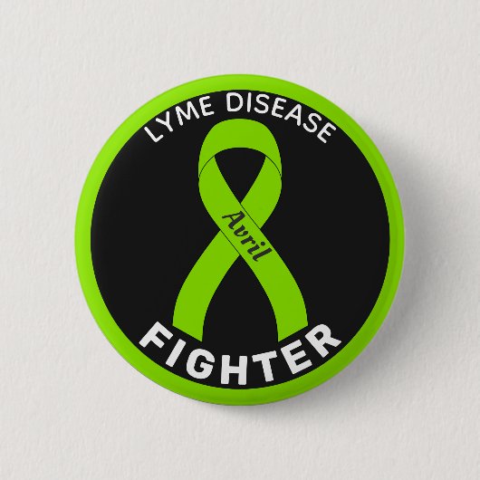 Lyme Disease Fighter Ribbon Black Button (Vorderseite)
