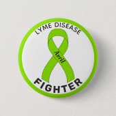 Lyme Disease Fighter Ribbon White Button (Vorderseite)