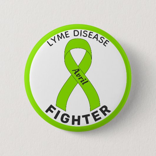 Lyme Disease Fighter Ribbon White Button (Vorderseite)