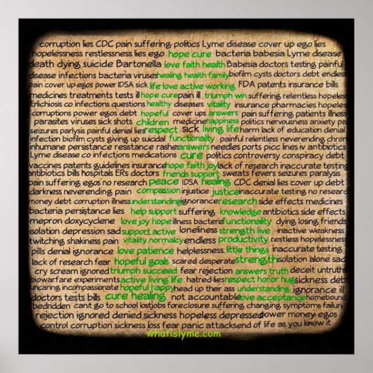 Lyme Disease Gefühls Poster, verleugnet, vernachlä Poster (Vorne)