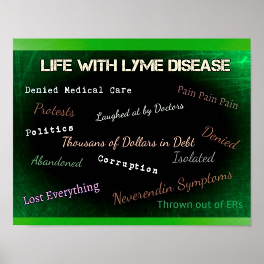Lyme Disease Poster über die Politik von Lyme (Vorne)