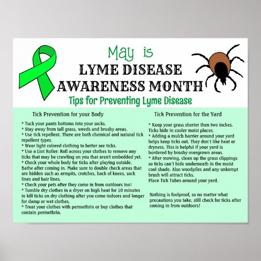 Lyme Disease Prevention Educational Poster (Vorne)