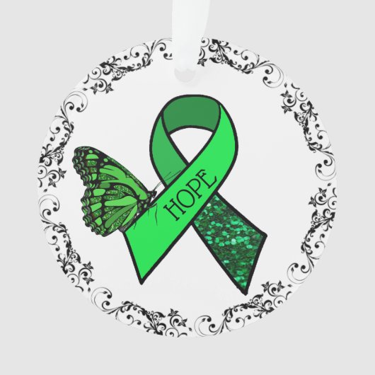 Lyme Disease Ribbon and Butterfly Christmas Ornament (Vorderseite)