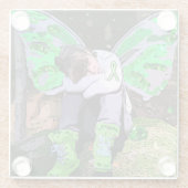 Lyme Disease Warrior Engel oder Fairy "Be Strong" Glasuntersetzer (Rückseite)