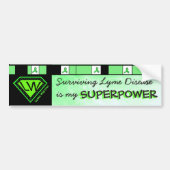 Lyme Disease Warrior Superpower Autoaufkleber (Vorne)