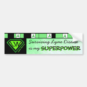 Lyme Disease Warrior Superpower Autoaufkleber