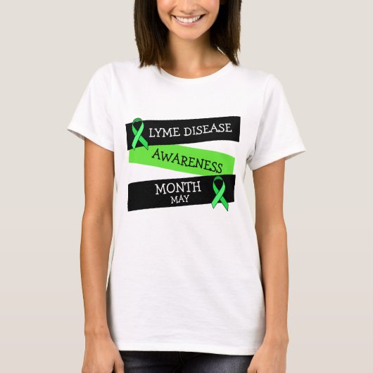 Lyme-Erkrankung Aufklärung Monat Ribbon-Shirt T-Shirt (Vorderseite)