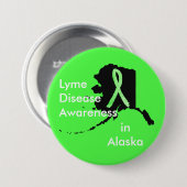 Lyme-Erkrankung Bewusstsein im Alaska-Button Button (Vorne & Hinten)