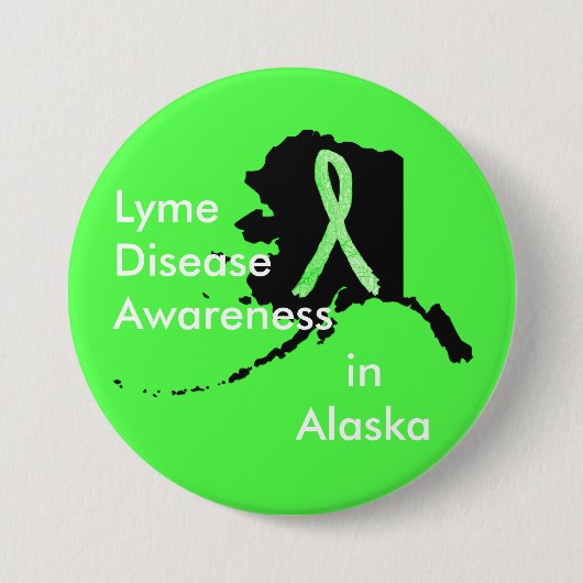 Lyme-Erkrankung Bewusstsein im Alaska-Button Button (Vorderseite)