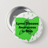 Lyme-Erkrankung Bewusstsein im Ohio-Button Button (Vorne & Hinten)
