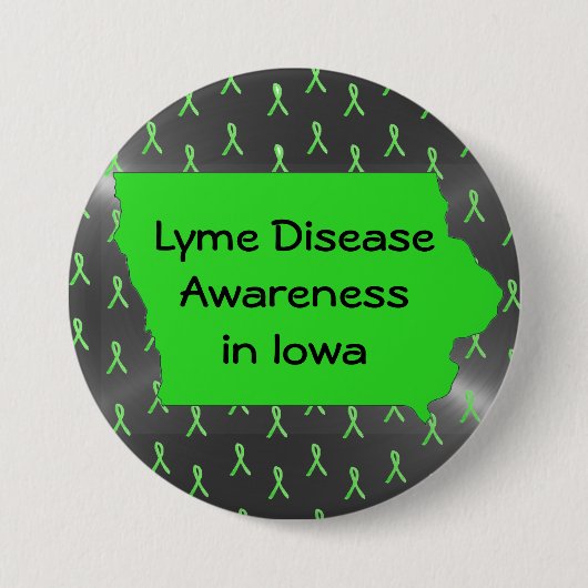 Lyme-Erkrankung Bewusstsein in Iowa-Button Button (Vorderseite)