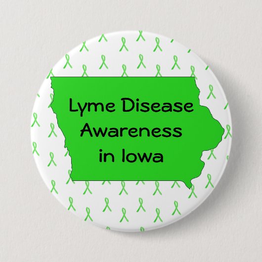 Lyme-Erkrankung Bewusstsein in Iowa-Button Button (Vorderseite)