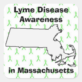 Lyme-Erkrankung Bewusstsein in Massachusetts Quadratischer Aufkleber
