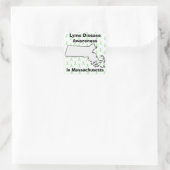 Lyme-Erkrankung Bewusstsein in Massachusetts Quadratischer Aufkleber (Tasche)