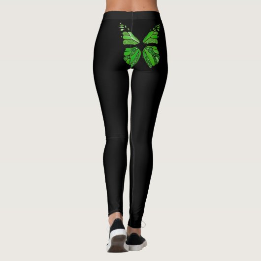 Lyme-Erkrankung Leggings mit Schmetterling (Rückseite)