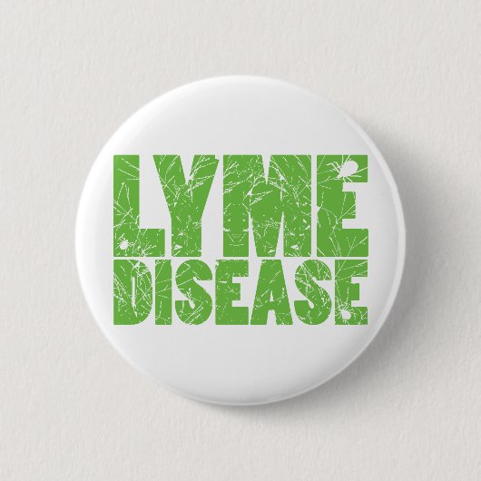 Lyme grünen "Lyme-Borreliose" Entwurf mit Ticken Button (Vorderseite)