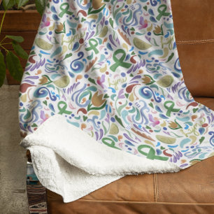 Lyme Heart Awareness Blanket, grünes Band  Fleecedecke