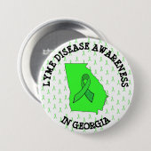 Lyme-Krankheit Bewusstsein in Georgia-Schaltfläche Button (Vorne & Hinten)