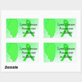 Lyme-Krankheit Bewusstsein in Illinois-Aufklebern Rechteckiger Aufkleber (Blatt)