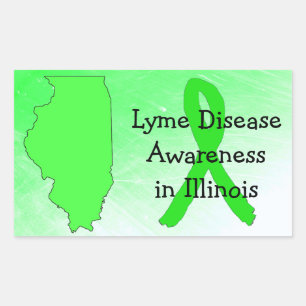 Lyme-Krankheit Bewusstsein in Illinois-Aufklebern Rechteckiger Aufkleber