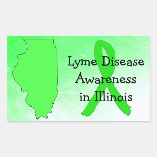 Lyme-Krankheit Bewusstsein in Illinois-Aufklebern Rechteckiger Aufkleber (Vorderseite)