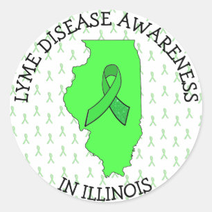Lyme-Krankheit Bewusstsein in Illinois-Aufklebern Runder Aufkleber