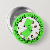 Lyme-Krankheit-Bewusstsein in New Jersey-Schaltflä Button (Vorne & Hinten)