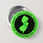 Lyme-Krankheit-Bewusstsein in New Jersey-Schaltflä Button (Vorne & Hinten)