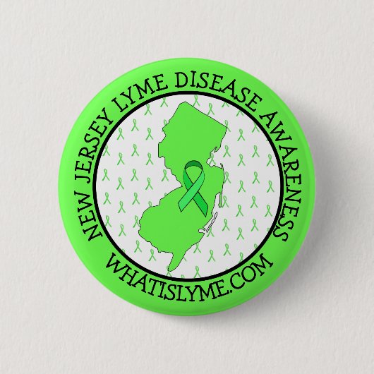 Lyme-Krankheit-Bewusstsein in New Jersey-Schaltflä Button (Vorderseite)