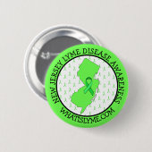 Lyme-Krankheit-Bewusstsein in New Jersey-Schaltflä Button (Vorne & Hinten)