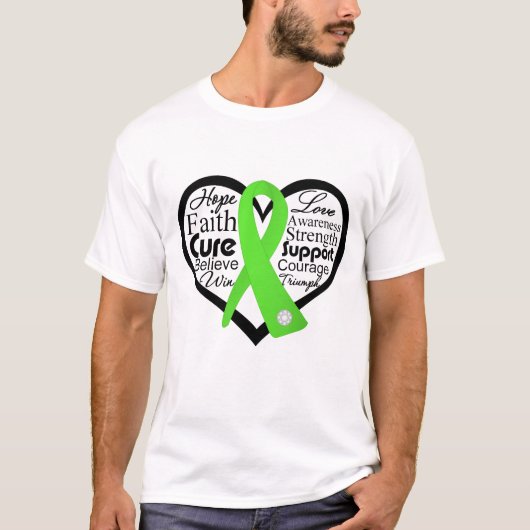 Lyme-Krankheit Herz-Band-Collage T-Shirt (Vorderseite)