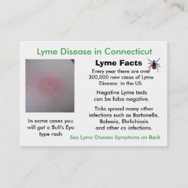 Lyme-Krankheit in Connecticut-Informationskarten Visitenkarte