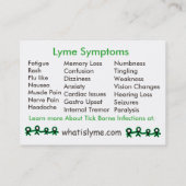 Lyme-Krankheit in Iowa-Informationskarten Visitenkarte (Rückseite)