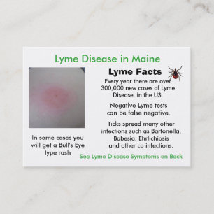 Lyme-Krankheit in Maine-Informationskarten Visitenkarte