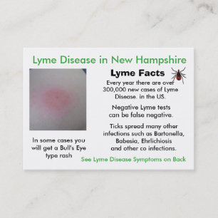 Lyme-Krankheit in neuen Hampshire-Informationskart Visitenkarte